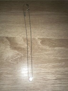 Minimalist Silver Bezel Adjustable Pendant Necklace - Simple Everyday Chain